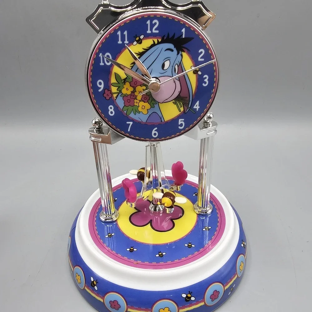 Disney Winnie the Pooh Eeyore Anniversary Clock Ladybugs & Bees Spin Pendulum
